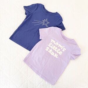 2T Cat & Jack Kids 2 Short Sleeve Tshirt Bundle Purple Stars